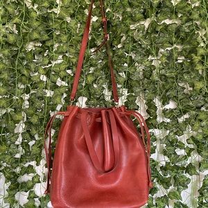 Madewell brown leather bucket bag